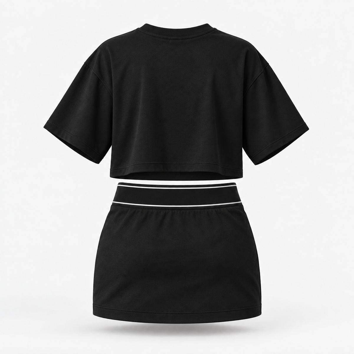 Ensemble Alo Crop Top & Jupe Femme - Noir