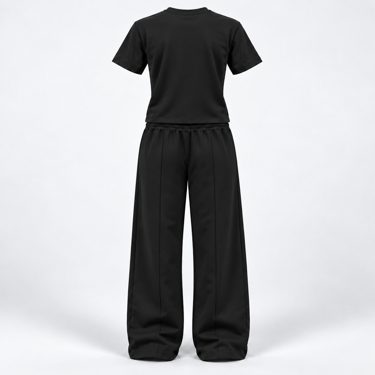 Ensemble T-shirt & Pantalon Large Femme - Noir