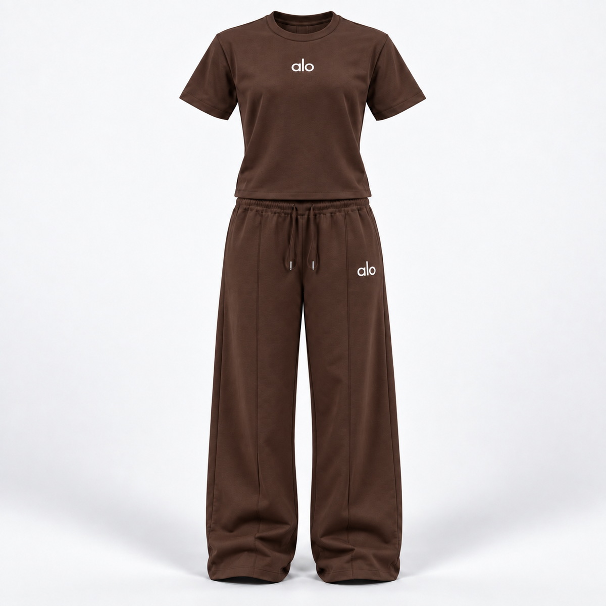 Ensemble T-shirt & Pantalon Alo Femme - Marron