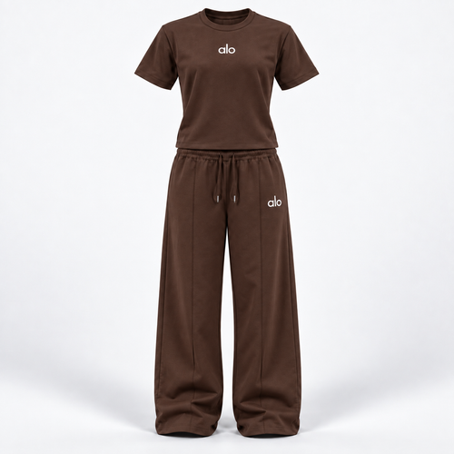 Ensemble T-shirt & Pantalon Alo Femme - Marron