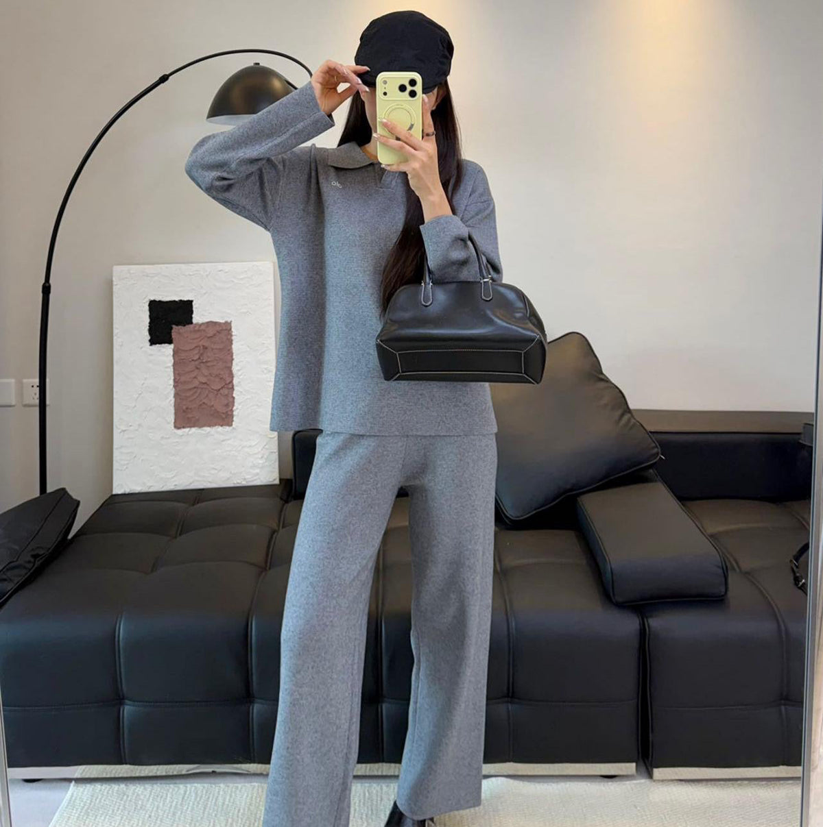 Ensemble Alo Col V - Gris Chiné