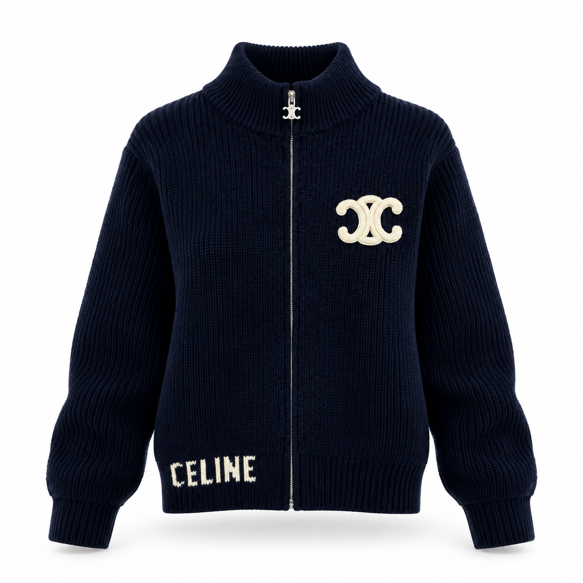 Gilet Céline Maille Côtelée - Bleu marine