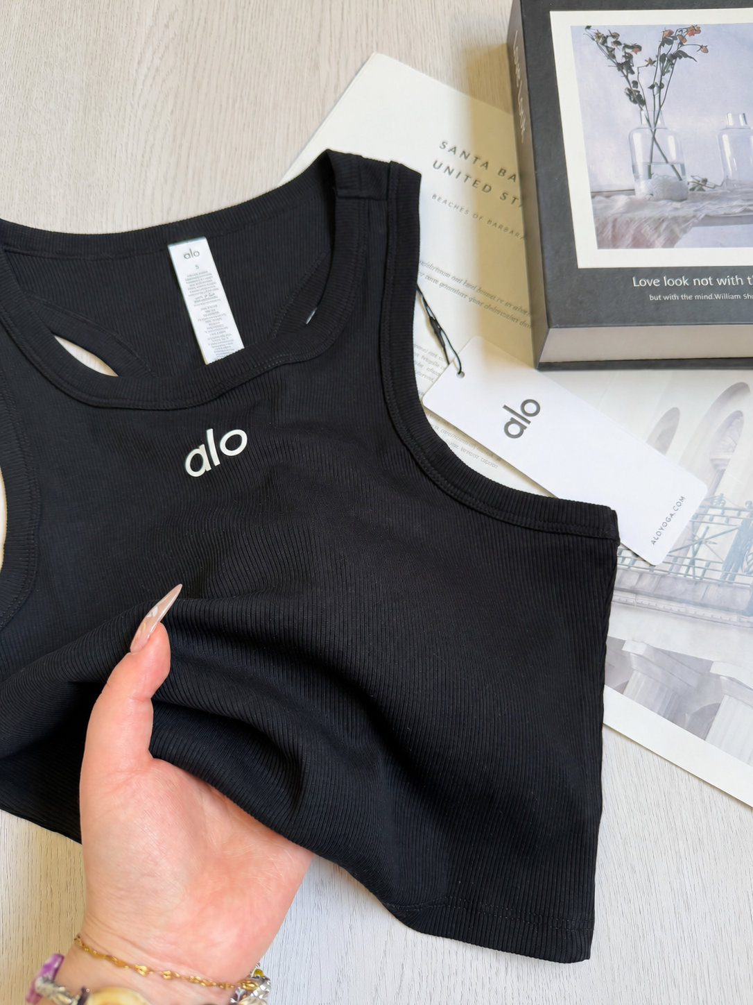 Débardeur Crop Alo Femme - Noir